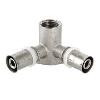 Тройник пресс с креп. проходная вн. 16х1/2" Valtec VTm.234.N.160416