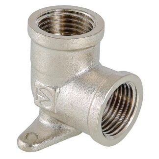 Угольник 1/2" с креплением никель Valtec