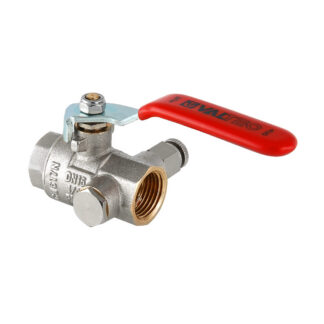 Кран шаровой BASE вн-вн с дренажем и воздухоотводчиком 1/2" ручка Valtec VT.245.N.04