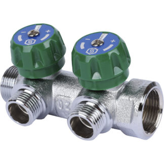 SMB 6849 341202 STOUT Коллектор регулирующий 3/4", 2 отвода 1/2'' плоское уплотнение