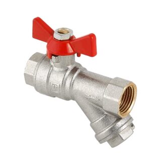 Кран шаровой со встр. фильтром 1/2" бабочка Valtec VT.293.N.04