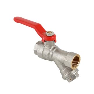 Кран шаровой со встр. фильтром, стальная рукоятка 1/2" вн.-вн. Valtec