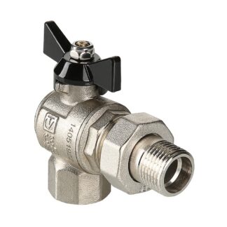 Кран шар. PERFECT угловой с полусгоном 3/4" вн.-нар. Valtec
